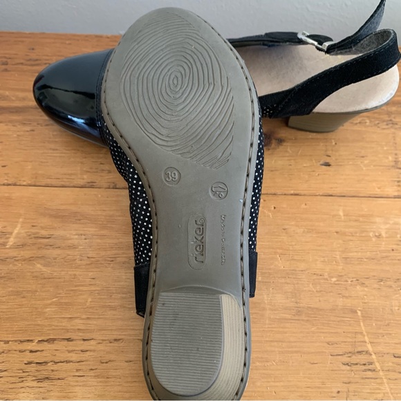 Rieker AntiStress black leather slingbacks. Size 39 (8.5). Excellent condution. - Picture 5 of 6